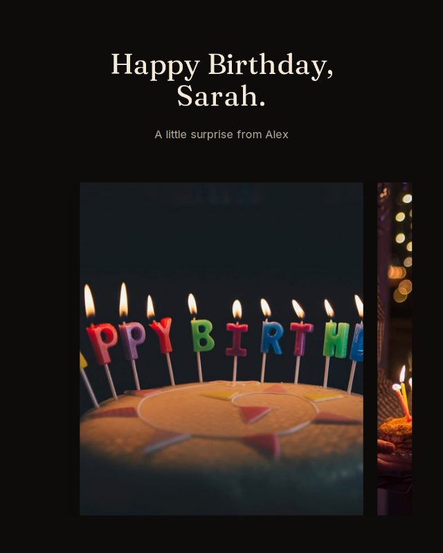 Cinematic birthday design