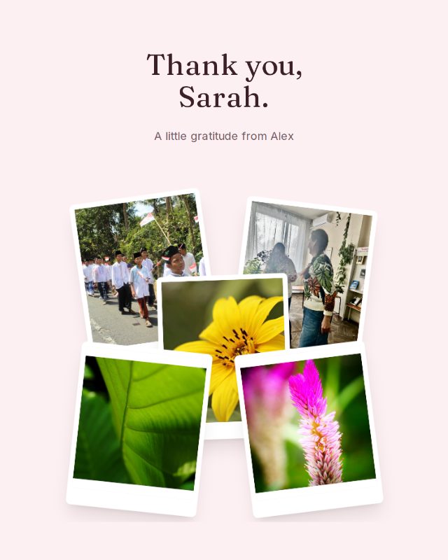 Bouquet thank you design