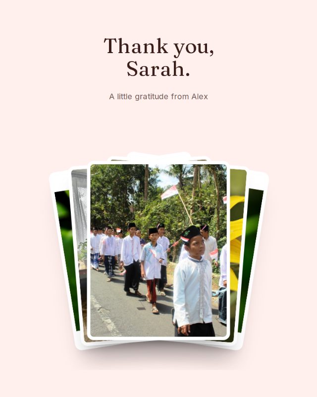 Heartfelt thank you design